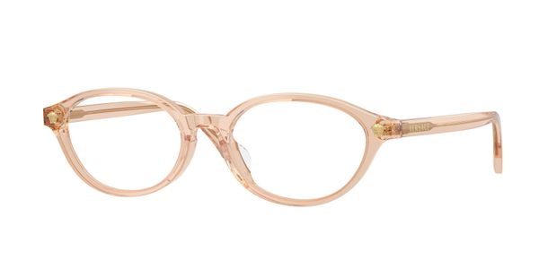Versace Kobieta Versace VE3393D 5518 Oprawki optyczne Acetat Brązowy Przezroczysty Okrągły Normalna