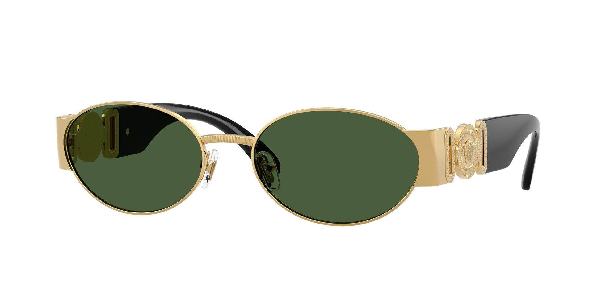 Versace Mężczyzna Versace VE2299 100271 Okulary przeciwsłoneczne Metal Złoty Zielony Okrągły Normalna - Image 1