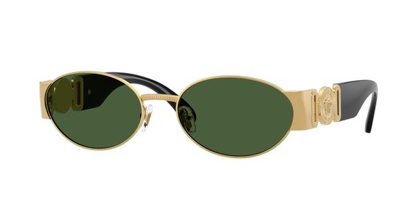 Versace Mężczyzna Versace VE2299 100271 Okulary przeciwsłoneczne Metal Złoty Zielony Okrągły Normalna