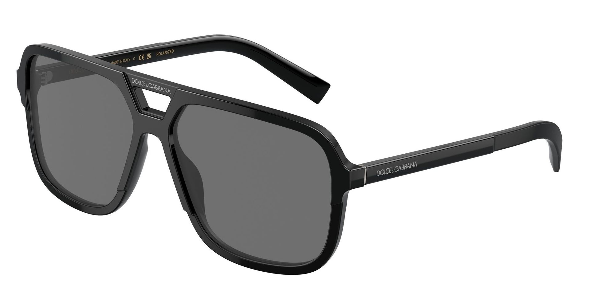 Dolce & Gabbana Mężczyzna Dolce & Gabbana DG4354 193481 Okulary przeciwsłoneczne Acetat Czarny Szary Kwadratowy Spolaryzowane - Image 1