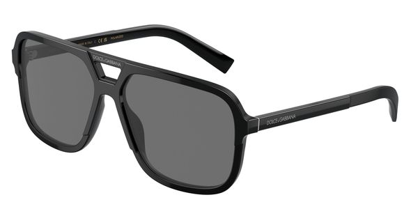Dolce & Gabbana Mężczyzna Dolce & Gabbana DG4354 193481 Okulary przeciwsłoneczne Acetat Czarny Szary Kwadratowy Spolaryzowane
