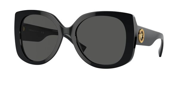 Versace Kobieta Versace VE4387 GB1/87 Okulary przeciwsłoneczne Acetat Czarny Szary Kwadratowy Normalna
