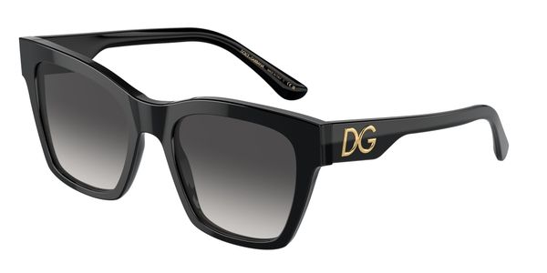 Dolce & Gabbana Kobieta Dolce & Gabbana DG4384 501/8G Okulary przeciwsłoneczne Acetat Czarny Szary Kwadratowy Normalna Zacieniony