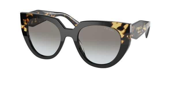 Prada Kobieta Prada PR 14WS 3890A7 Okulary przeciwsłoneczne Acetat Czarny Szary Cat Eye Normalna Zacieniony