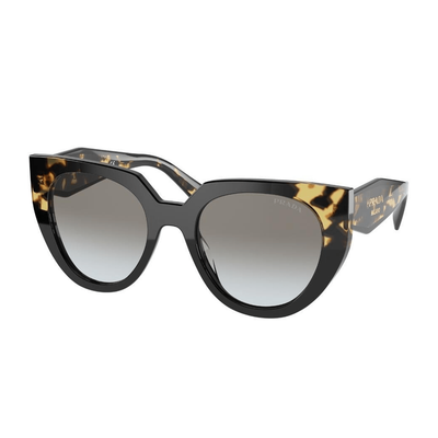Prada Kobieta Prada PR 14WS 3890A7 Okulary przeciwsłoneczne Acetat Czarny Szary Cat Eye Normalna Zacieniony - Thumbnail 2