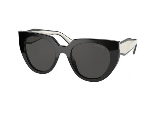 Prada Kobieta Prada PR 14WS 09Q5S0 Okulary przeciwsłoneczne Acetat Czarny Szary Cat Eye Normalna