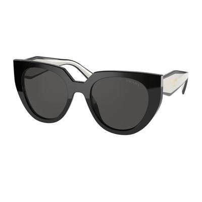 Prada Kobieta Prada PR 14WS 09Q5S0 Okulary przeciwsłoneczne Acetat Czarny Szary Cat Eye Normalna - Thumbnail 2
