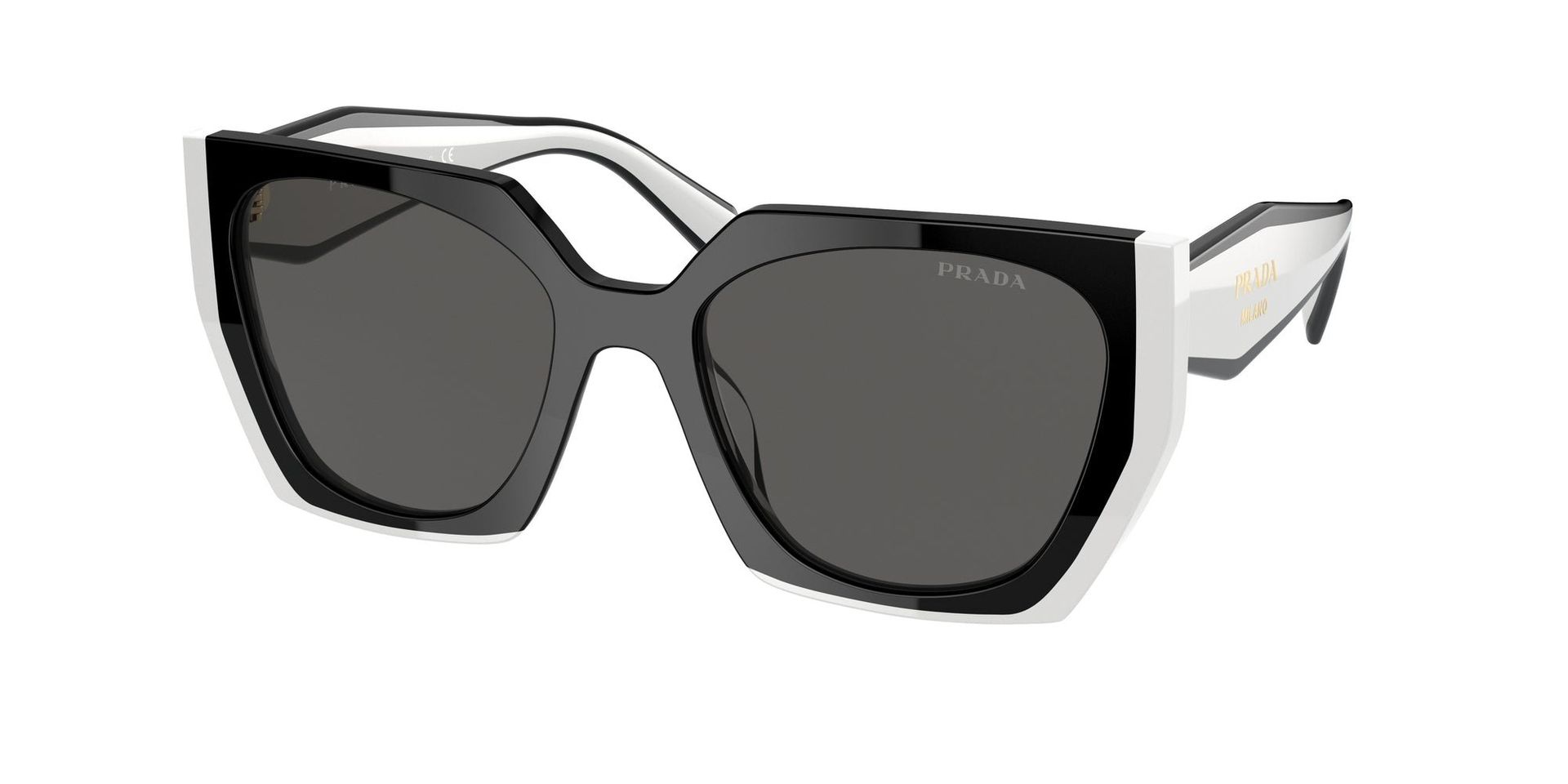Prada Kobieta Prada PR 15WS 09Q5S0 Okulary przeciwsłoneczne Acetat Czarny Szary Kwadratowy Normalna - Image 1