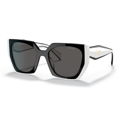 Prada Kobieta Prada PR 15WS 09Q5S0 Okulary przeciwsłoneczne Acetat Czarny Szary Kwadratowy Normalna - Thumbnail 2