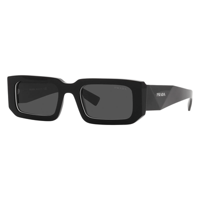 Prada Mężczyzna Prada PR 06YS 09Q5S0 Okulary przeciwsłoneczne Acetat Czarny Szary Kwadratowy Normalna - Thumbnail 2