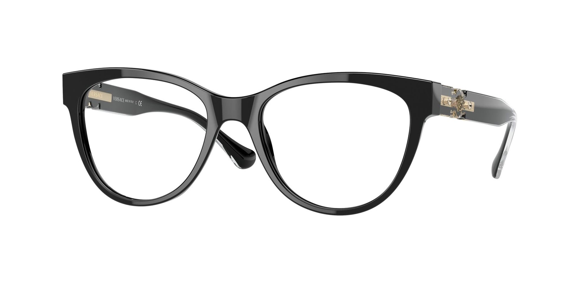 Versace Kobieta Versace VE3304 GB1 Oprawki optyczne Acetat Czarny Cat Eye Normalna - Image 1