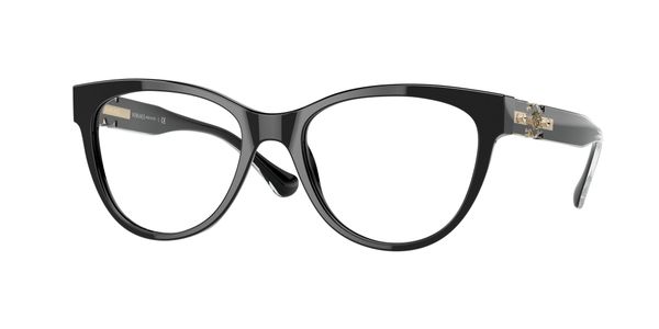 Versace Kobieta Versace VE3304 GB1 Oprawki optyczne Acetat Czarny Cat Eye Normalna