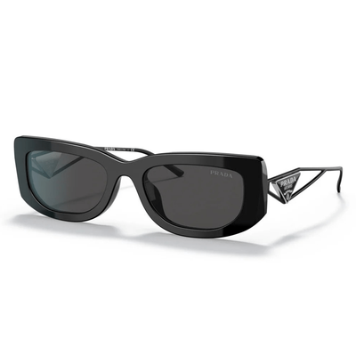 Prada Kobieta Prada PR 14YS 1AB5S0 Okulary przeciwsłoneczne Acetat Czarny Szary Kwadratowy Normalna - Thumbnail 2