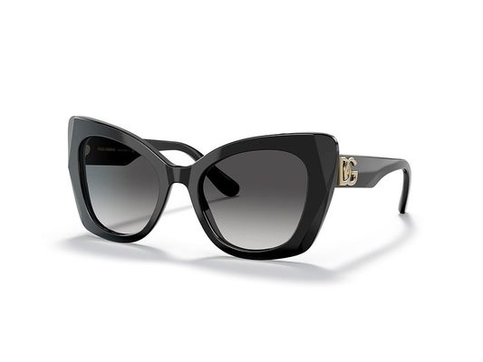 Dolce & Gabbana Kobieta Dolce & Gabbana DG4405 501/8G Okulary przeciwsłoneczne Acetat Czarny Szary Motyl Normalna Zacieniony