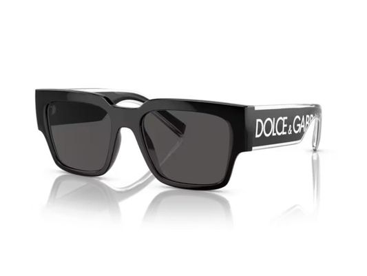 Dolce & Gabbana Mężczyzna Dolce & Gabbana DG6184 501/87 Okulary przeciwsłoneczne Wstrzyknięte Czarny Szary Kwadratowy Normalna