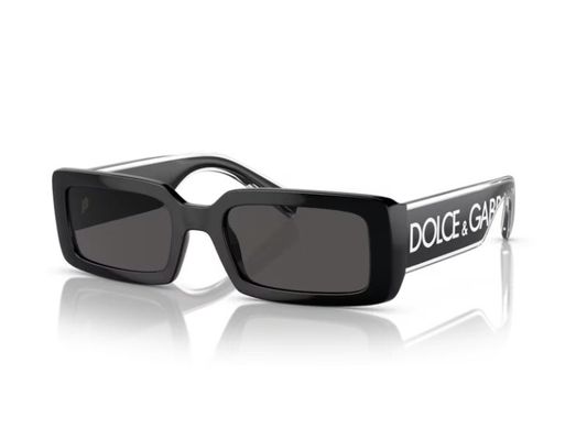 Dolce & Gabbana Kobieta Dolce & Gabbana DG6187 501/87 Okulary przeciwsłoneczne Wstrzyknięte Czarny Szary Kwadratowy Normalna