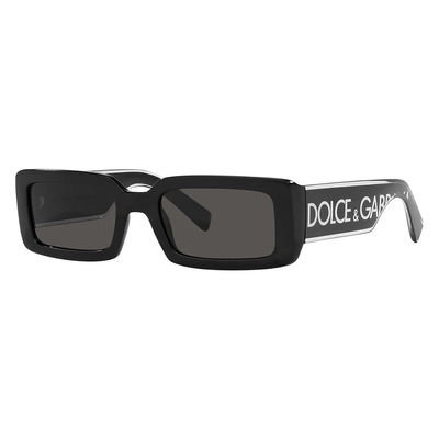 Dolce & Gabbana Kobieta Dolce & Gabbana DG6187 501/87 Okulary przeciwsłoneczne Wstrzyknięte Czarny Szary Kwadratowy Normalna - Thumbnail 2