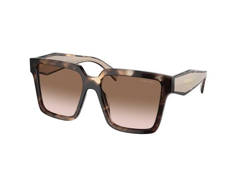 Prada Kobieta Prada PR 24ZS 07R0A6 Okulary przeciwsłoneczne Acetat Żółw Brązowy Kwadratowy Normalna Zacieniony
