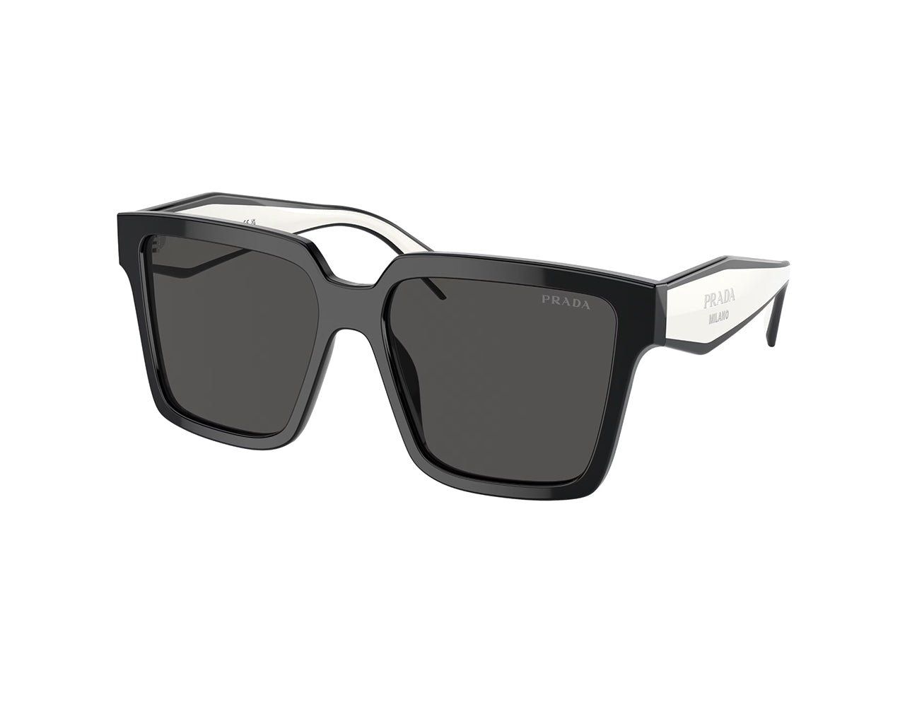 Prada Kobieta Prada PR 24ZS 1AB5S0 Okulary przeciwsłoneczne Acetat Czarny Szary Kwadratowy Normalna - Image 1