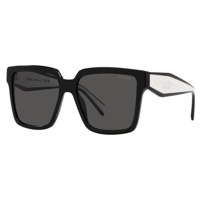 Prada Kobieta Prada PR 24ZS 1AB5S0 Okulary przeciwsłoneczne Acetat Czarny Szary Kwadratowy Normalna - Thumbnail 2