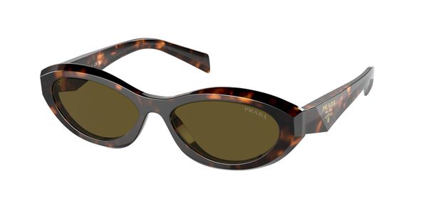 Prada Kobieta Prada PR 26ZS 14L09Z Okulary przeciwsłoneczne Acetat Zielony Brązowy Geometryczny Normalna