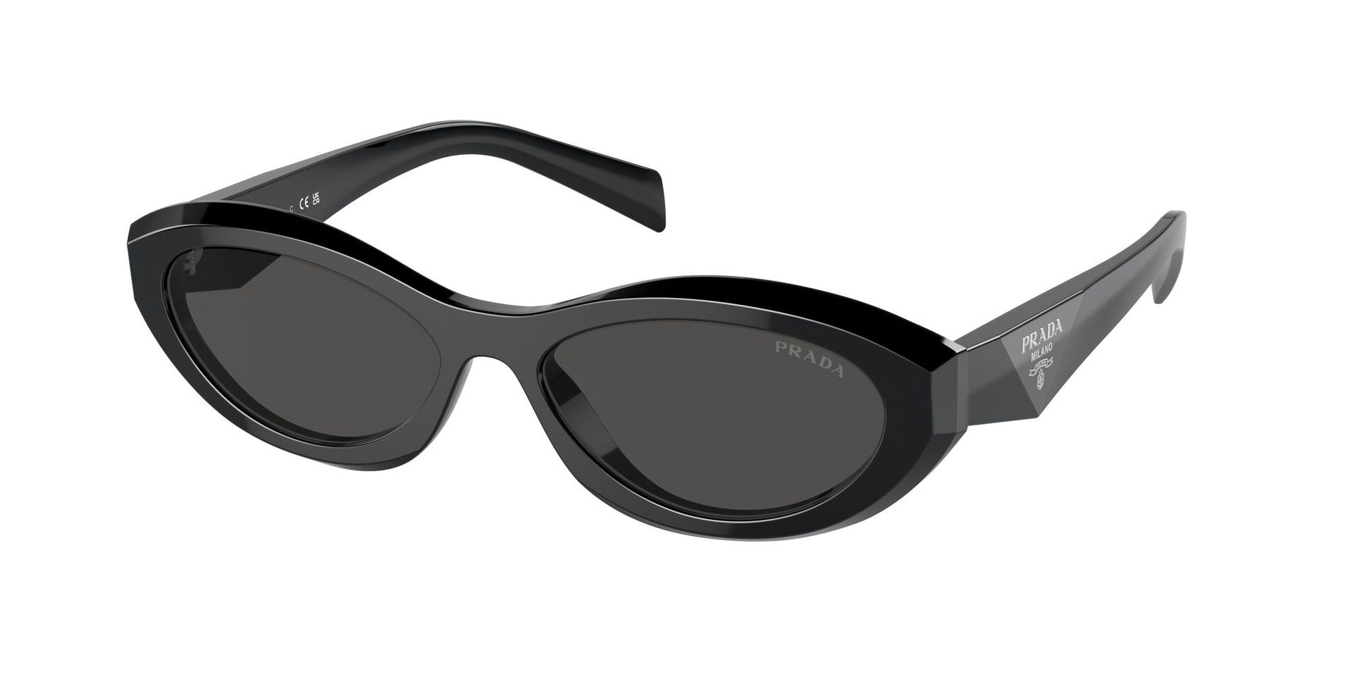 Prada Kobieta Prada PR 26ZS 16K08Z Okulary przeciwsłoneczne Acetat Czarny Szary Geometryczny Normalna - Image 1