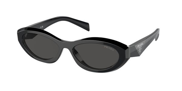Prada Kobieta Prada PR 26ZS 16K08Z Okulary przeciwsłoneczne Acetat Czarny Szary Geometryczny Normalna