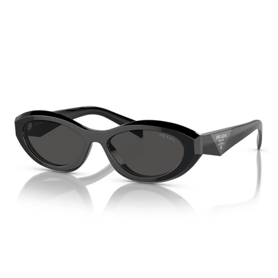 Prada Kobieta Prada PR 26ZS 16K08Z Okulary przeciwsłoneczne Acetat Czarny Szary Geometryczny Normalna - Thumbnail 2
