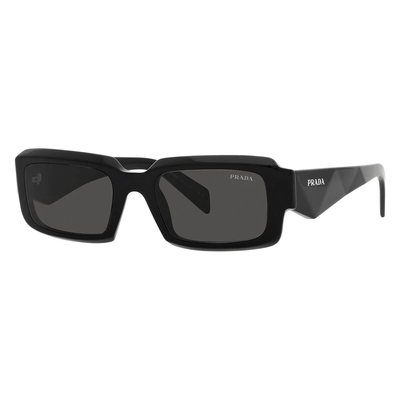 Prada Mężczyzna Prada PR 27ZS 16K08Z Okulary przeciwsłoneczne Acetat Czarny Szary Geometryczny Normalna - Thumbnail 2