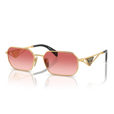 Prada Kobieta Prada PR A51S 5AK40C Okulary przeciwsłoneczne Stal Złoty Różowy Geometryczny Normalna Zacieniony - Thumbnail 2