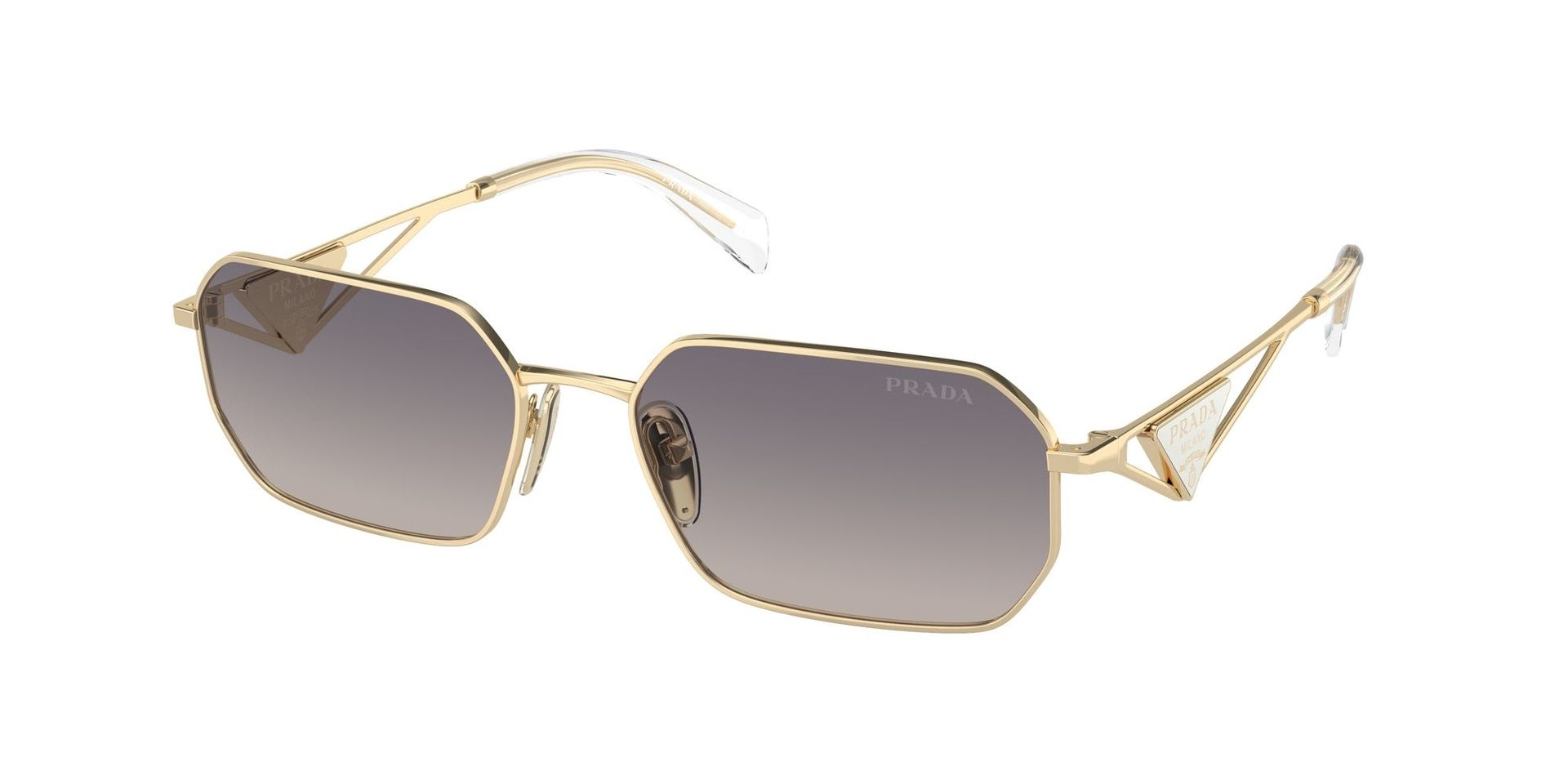 Prada Kobieta Prada PR A51S ZVN30C Okulary przeciwsłoneczne Metal Złoty Niebieski Geometryczny Normalna Zacieniony - Image 1