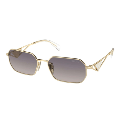 Prada Kobieta Prada PR A51S ZVN30C Okulary przeciwsłoneczne Metal Złoty Niebieski Geometryczny Normalna Zacieniony - Thumbnail 2