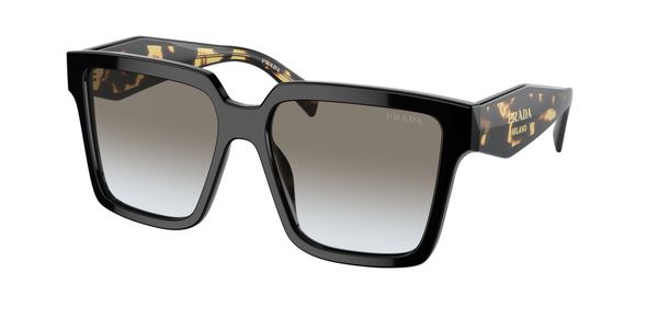 Prada Kobieta Prada PR 24ZS 1AB0A7 Okulary przeciwsłoneczne Acetat Czarny Szary Kwadratowy Normalna Zacieniony