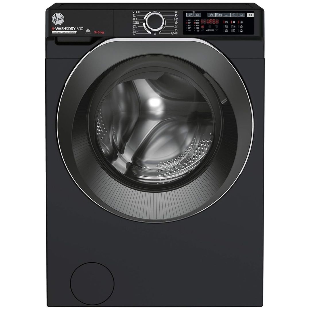 Hoover H-Wash&Dry 500 9kg Wash 6kg Dry 1400rpm Washer Dryer - Black - Wi-Fi Connected - Image 1
