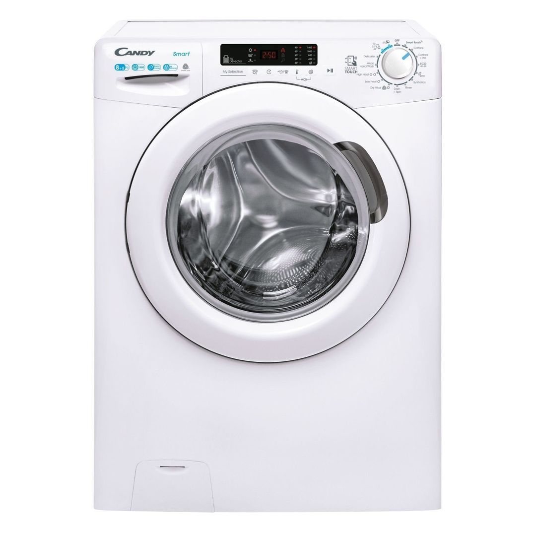 Candy Smart 8kg Wash 5kg Dry 1400rpm Washer Dryer - Quick Wash - White - Image 1