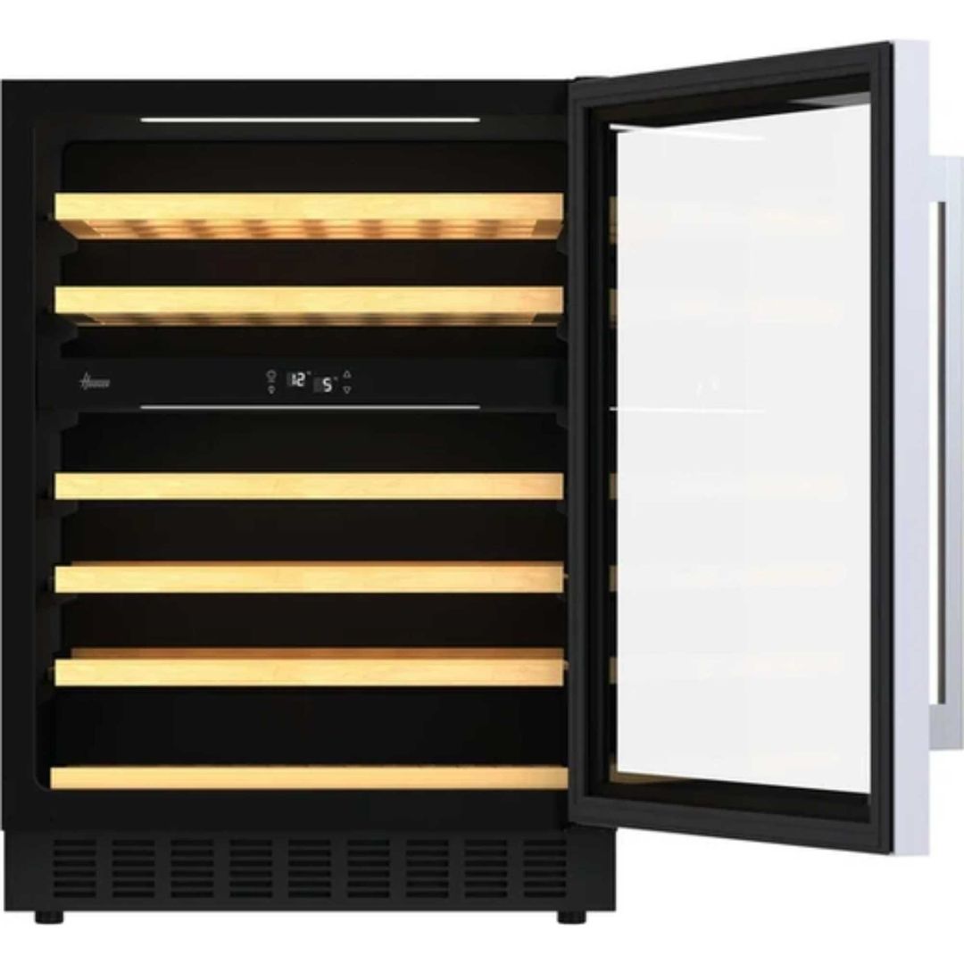 Hoover HWCB60UKN 60cm Undercounter Dual Zone Wine Cooler - BLACK - Image 1