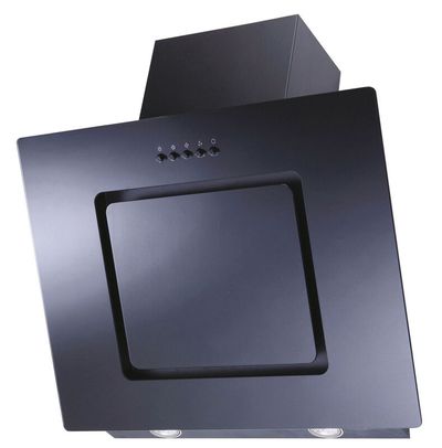 Candy Black 36901698 Unbranded Glass LED Sloped Chimney Hood, 90cm