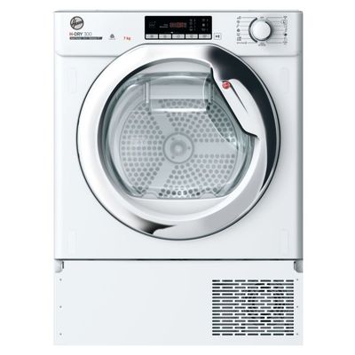 HOOVER BATD H7A2TCE-80 Integrated WiFi-enabled 7 kg Heat Pump Tumble Dryer, White
