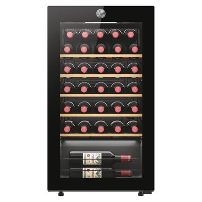 Hoover 34 Bottle Capacity Single Zone Freestanding Wine Cooler - Black