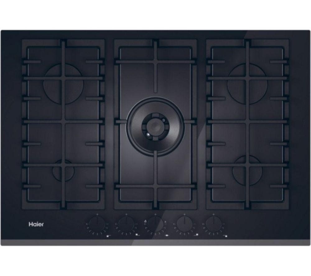 HAIER Series 4 HAVG75TBBP 75 cm Gas Hob - Black, Black - Image 1