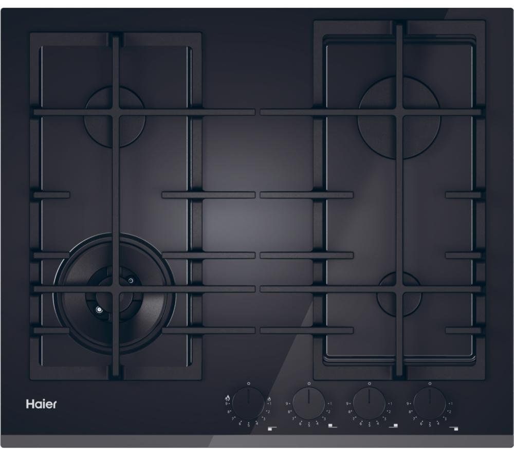 HAIER HAVG6BF4TBPB 60 cm Gas Hob - Black, Black - Image 1