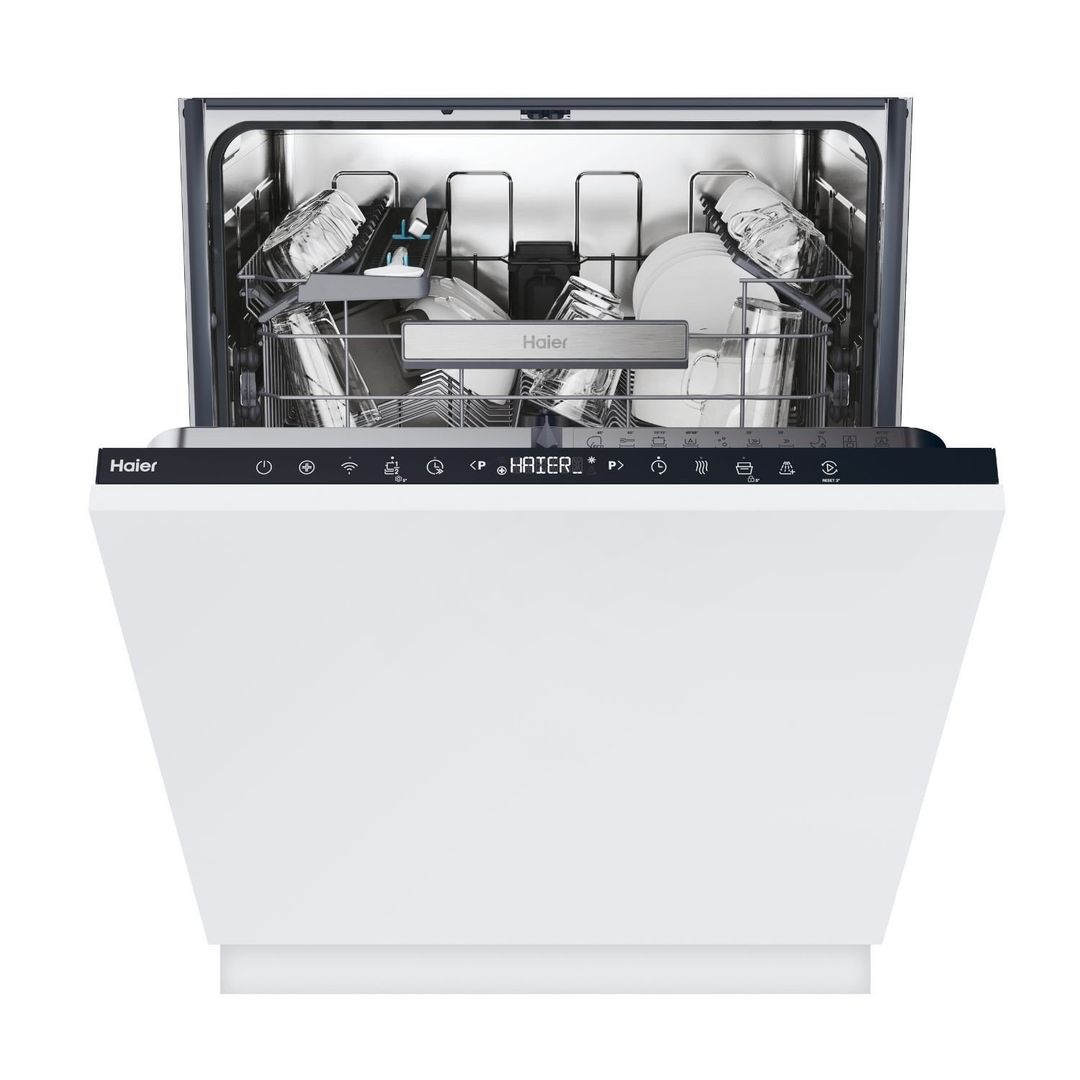 HAIER XI 4C4S0SB-80 Full-size Fully Integrated WiFi-enabled Dishwasher, Black - Image 1