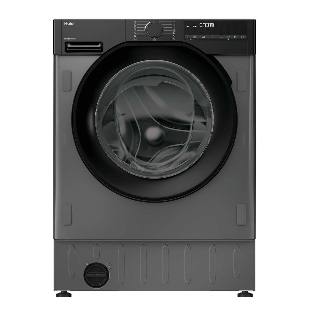 HAIER Series 6 BHA6S69M6DB9RJ80 Integrated WiFi-enabled 9 kg 1600 Spin Washing Machine, Silver/Grey,Black - Image 1