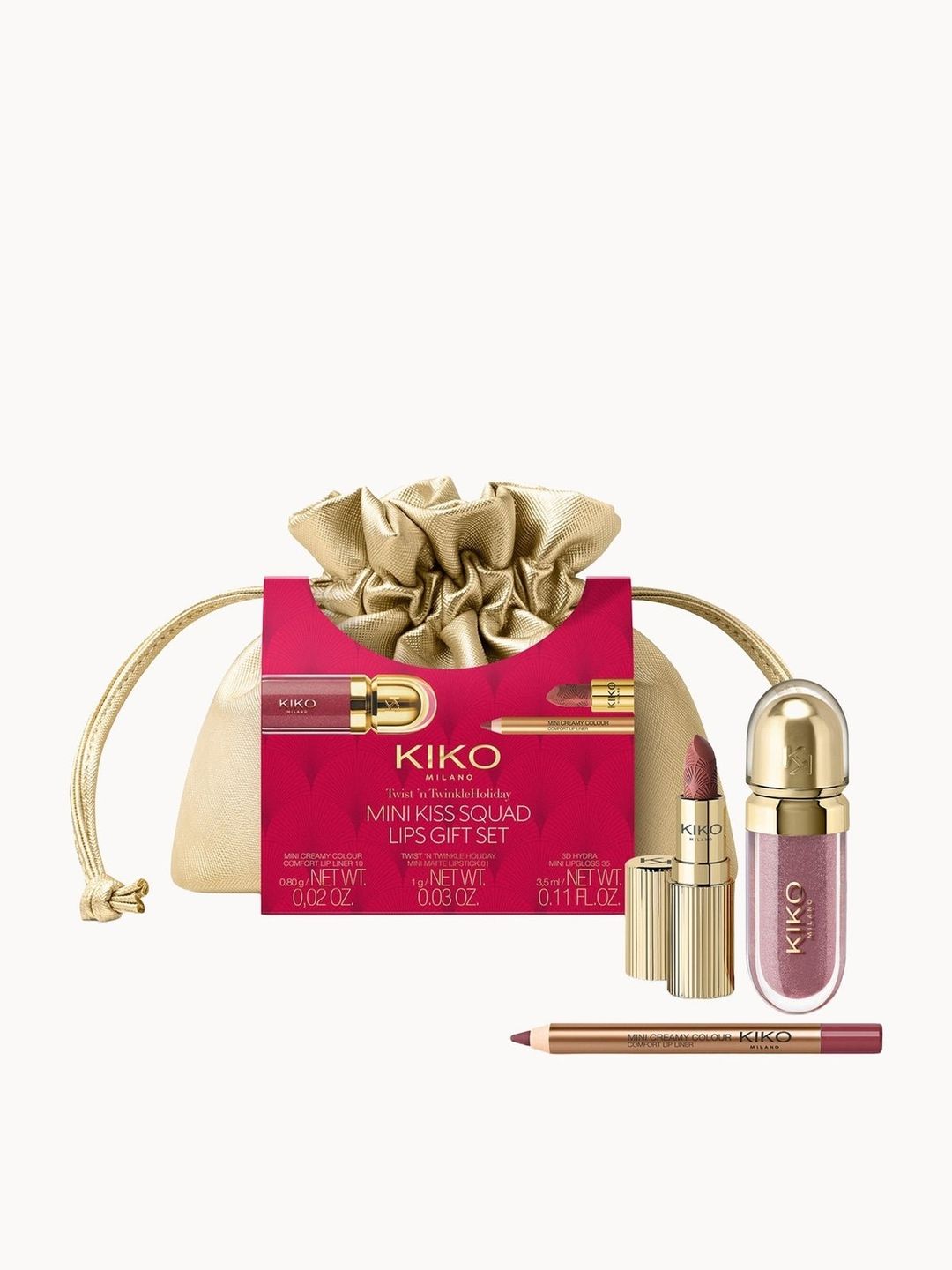 KIKO Milano Mini Kiss Squad Lip Gift Set 5.3ml - Various Shades (Worth £19.97) - 01 Nude Déco - Image 1