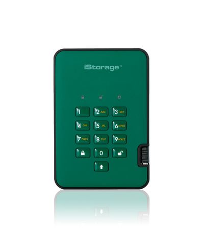 iStorage diskAshur² SSD 2TB Green | Secure Portable Solid State Drive