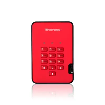 iStorage diskAshur² SSD 512GB Red | Secure Portable Solid State Drive - Thumbnail 2