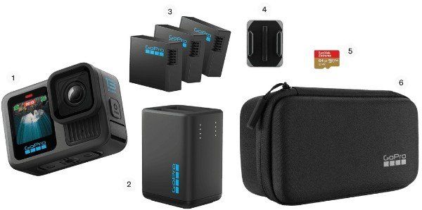 GOPRO HERO13 Black 5.3K Action Camera & Extended Power Bundle, Black - Image 1