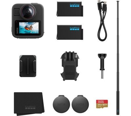 GOPRO MAX2 360 True 8K Action Camera & Accessories Bundle, Black