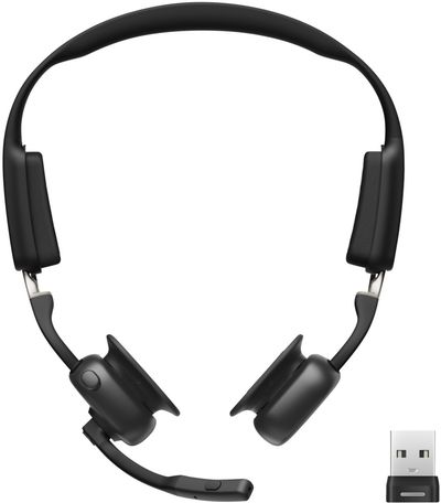SHOKZ OpenMeet UC Headset with USB Type-A Wireless Adapter - Black, Black