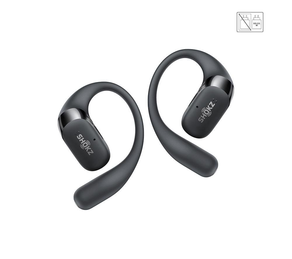 SHOKZ OpenFit 2 Wireless Bluetooth Earbuds - Black, Black - Image 1